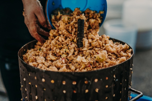 Photo the traditional way of making vinegar