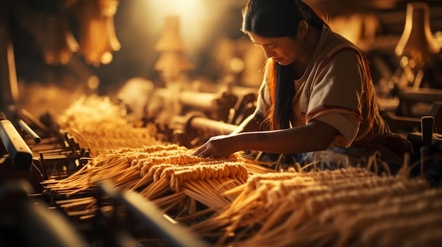 Traditional weaving hand loom