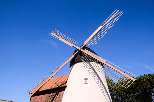 Traditional White Windmill