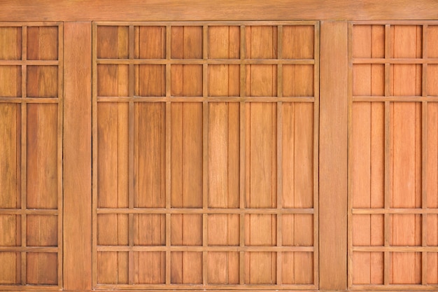 Photo traditional wood of japan style. texture of japanese wood shoji. japanese style wooden house