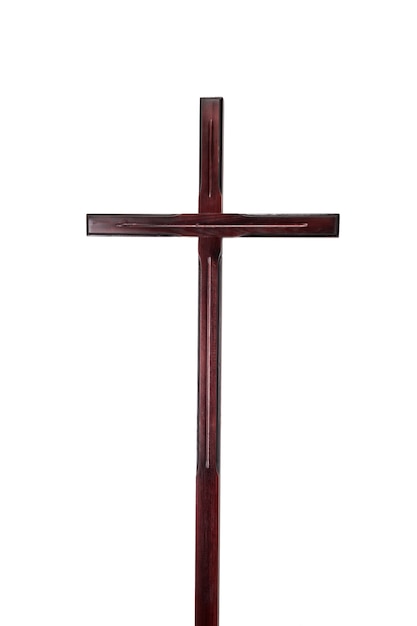 Photo traditional wooden cross for the grave. isolated