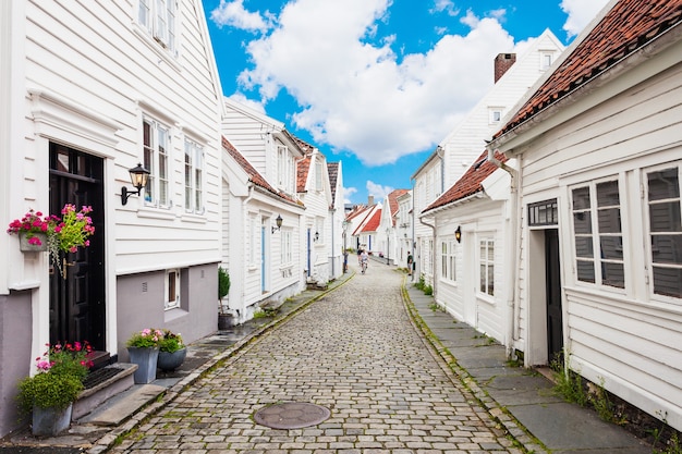 Case tradizionali in legno a gamle stavanger, norvegia