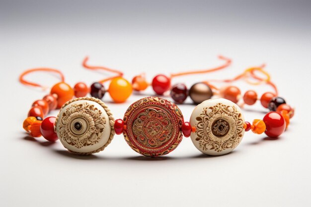 Traditional wrist band or rakhi indian festival raksha bandhan concept