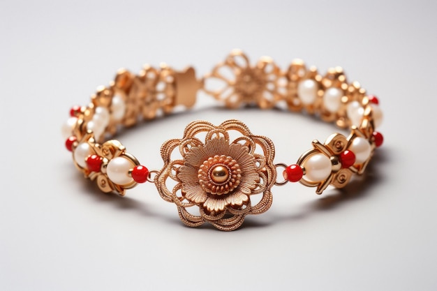 Traditional wrist band or rakhi indian festival raksha bandhan concept