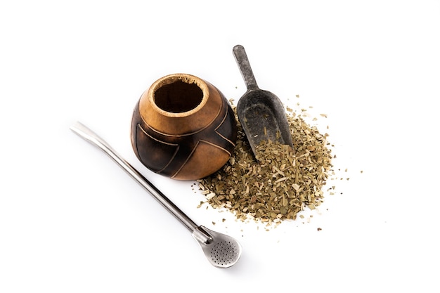 Traditional yerba mate tea isolated