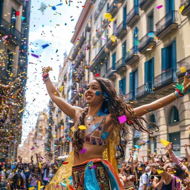 Traditioneel Catalaans festival in Barcelona Kleurrijke straatdansen SEO-geoptimaliseerde titel