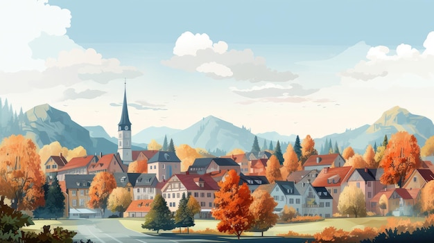 traditioneel Duits dorp als achtergrond voor het Oktoberfest