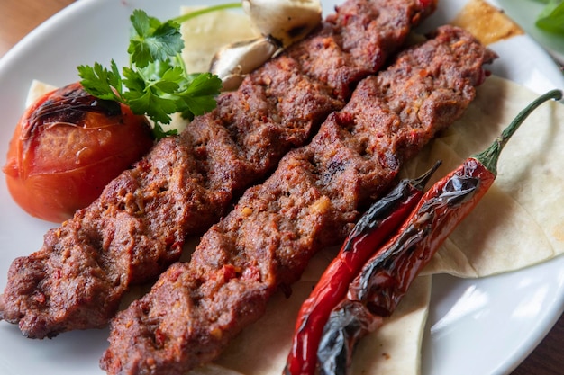 Traditioneel heerlijk Turks eten; Adana kebab