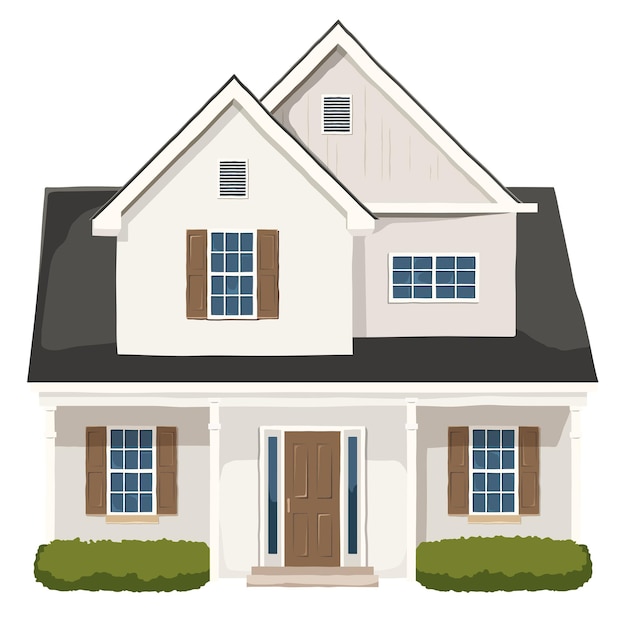 Traditioneel huis png onroerend goed illustratie doorzichtige achtergrond