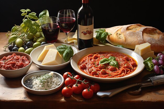 Foto traditioneel italiaans eten
