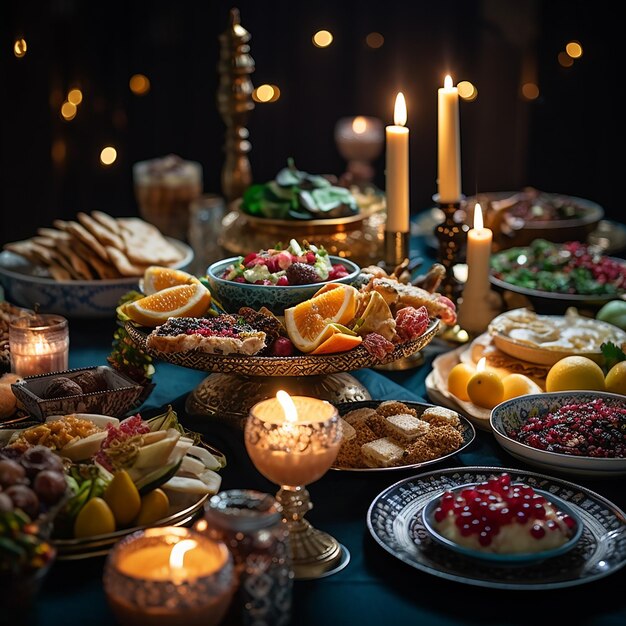 Foto traditioneel ramadan tafelfeest