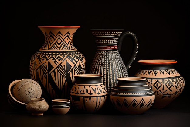 Traditionele aardewerk met culturele patronen en motieven