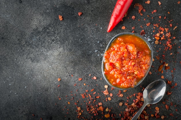 Traditionele adjika, sauspasta harissa.