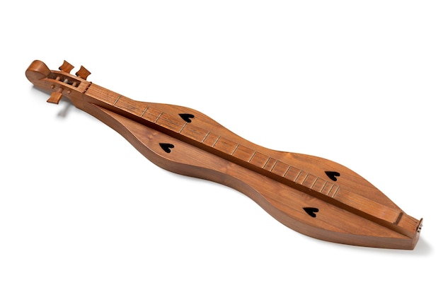 Traditionele Appalachian Dulcimer op witte achtergrond