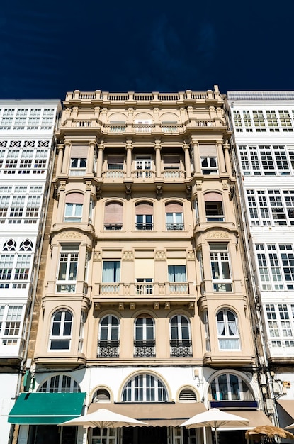 Traditionele architectuur in A Coruna, Spanje