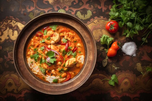 Traditionele Braziliaanse stoofpot Moqueca met heerlijke ingrediënten