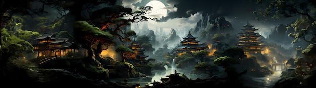 traditionele Chinese schilderkunst oostelijke achtergrond