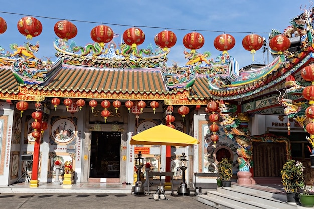 Traditionele Chinese tempel in de Chinatown Thailand van Bangkok