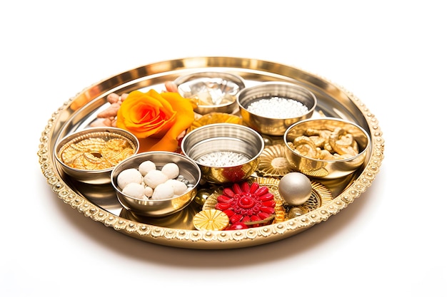 traditionele Diwali puja thali