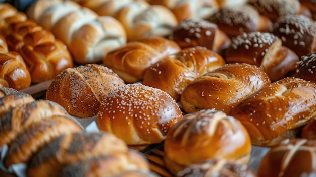 Traditionele Duitse bakkerijartikelen, waaronder broodgebak en broodjes