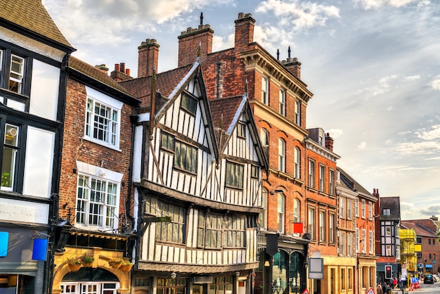 Traditionele Engelse huizen in York in Engeland, VK