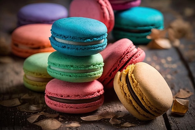 Traditionele Franse kleurrijke macarons