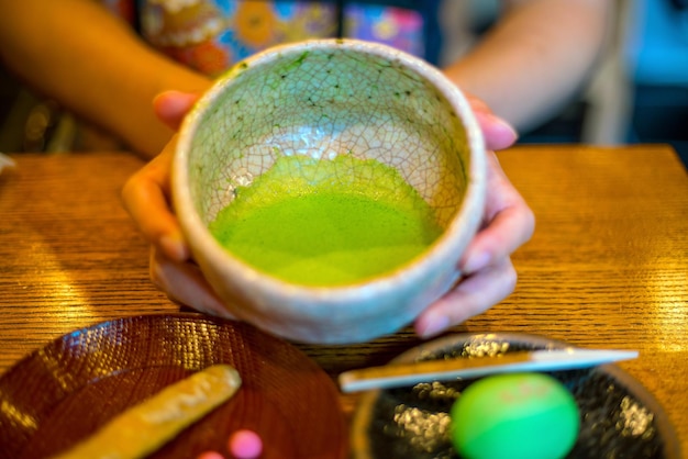 Traditionele groene thee in Kyoto-stijl