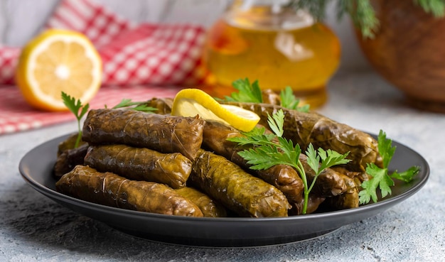 Traditionele heerlijke Turkse gerechten gevulde bladeren yaprak sarmasi