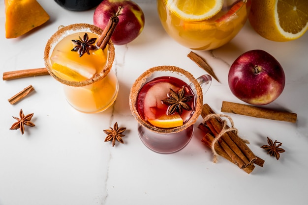 Traditionele herfst- en winterdranken en cocktails.