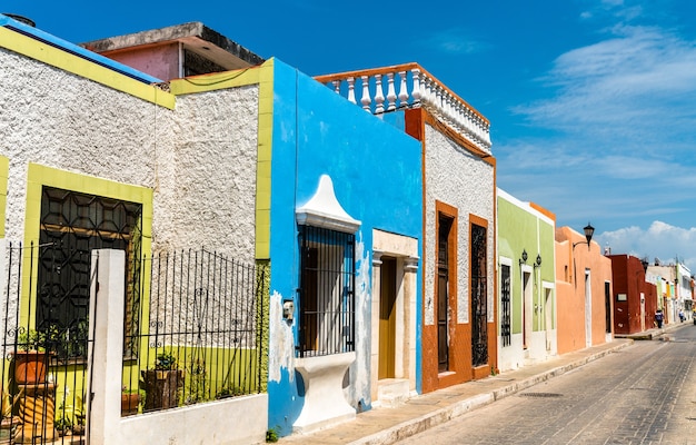 Traditionele huizen in San Francisco de Campeche, Mexico