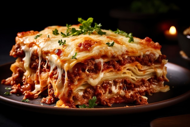 Traditionele Italiaanse voedsellasagne met vleessaus