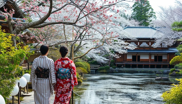 Traditionele Japanse tuin op de Witte Dag