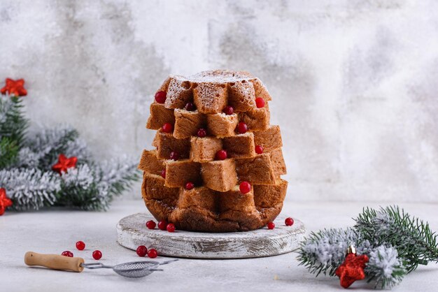 Traditionele kerst Italiaanse cake pandoro