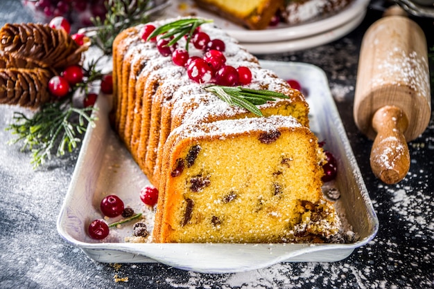 Traditionele kerstvruchtencake