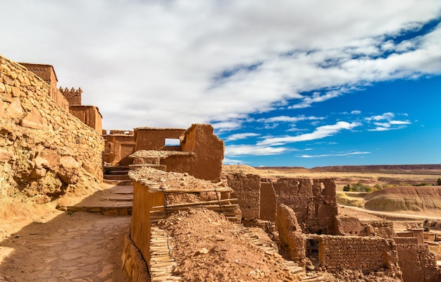 Traditionele kleihuizen in het dorp Ait Ben Haddou, een UNESCO-werelderfgoed in Marokko