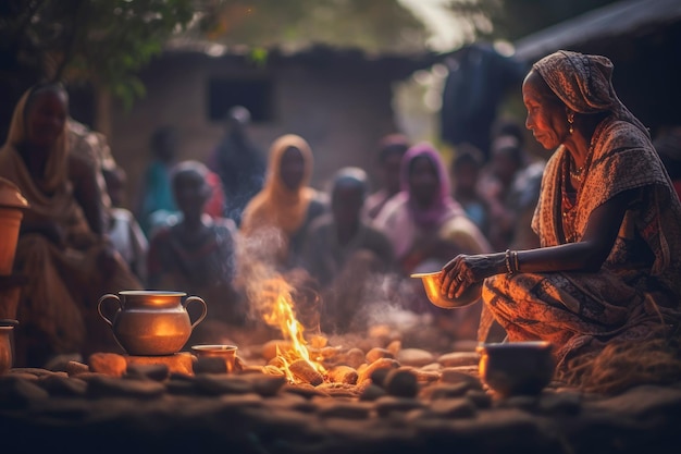 Traditionele koffiebrandceremonie in een charmant Ethiopisch dorp