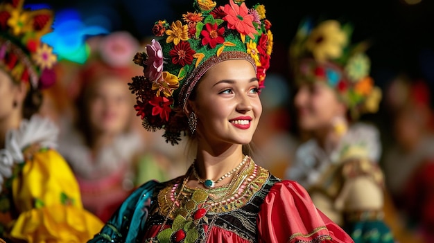 Traditionele kostuums van over de hele wereld in een achtergrondbeeld