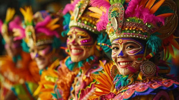 Traditionele kostuums van over de hele wereld op de achtergrond