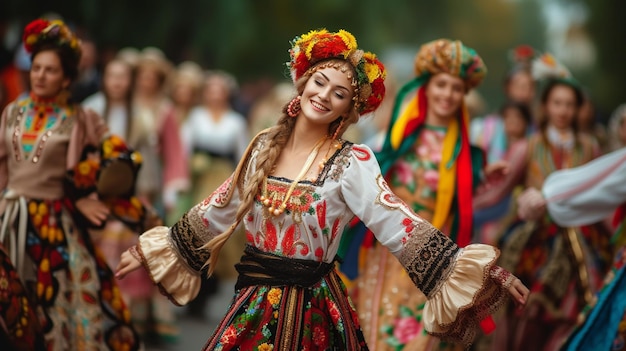 Foto traditionele kostuums van over de hele wereld op een achtergrondpapier