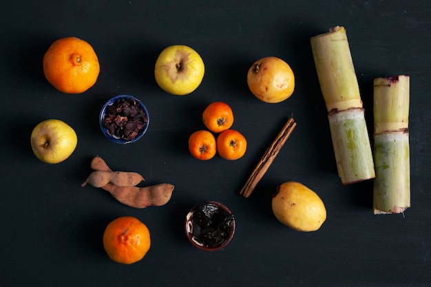 Traditionele Mexicaanse Fruit Punch-ingrediënten voor de kerstvakantie