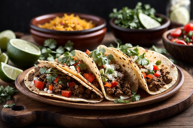 traditionele Mexicaanse tacos met vlees en groenten geïsoleerd op een witte achtergrond