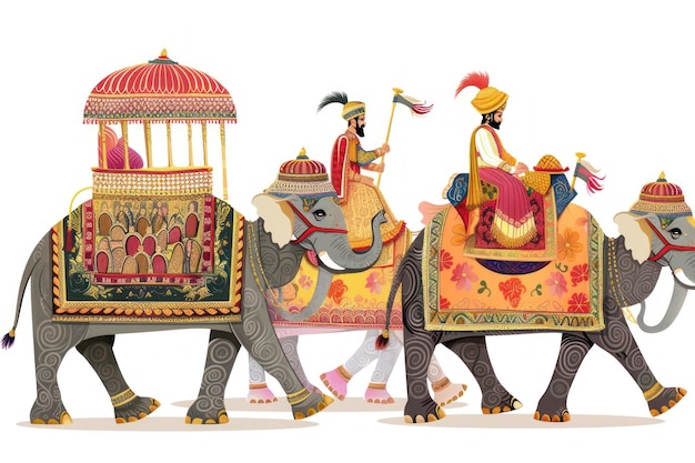 Foto traditionele mughal elephant kameel karavaan