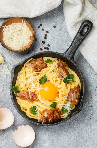 Traditionele pasta - spaghetti carbonara