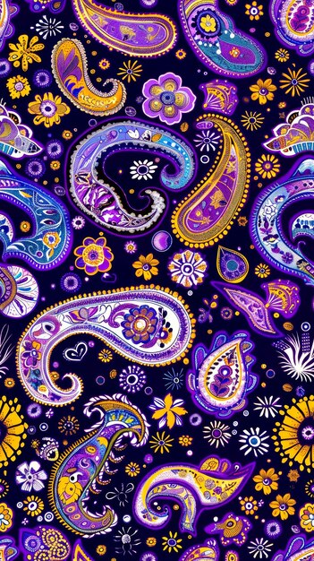 traditionele Perzische paisley patroon schilderkunst Traditionele kleurrijke inkt schilderstijl