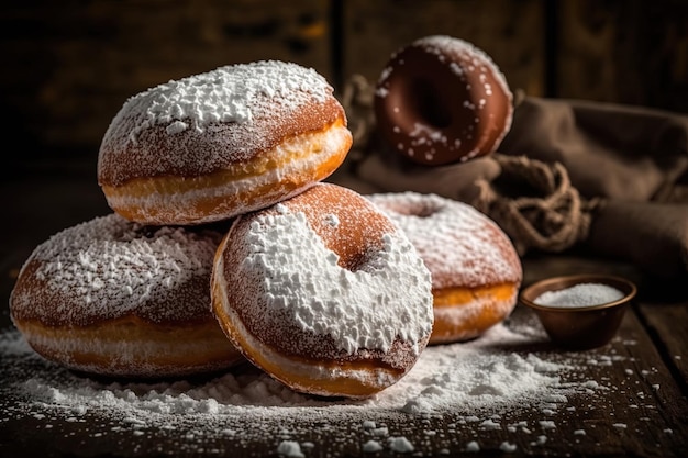 Traditionele Poolse donuts Fat Thursday Heerlijke Berlijnse donuts