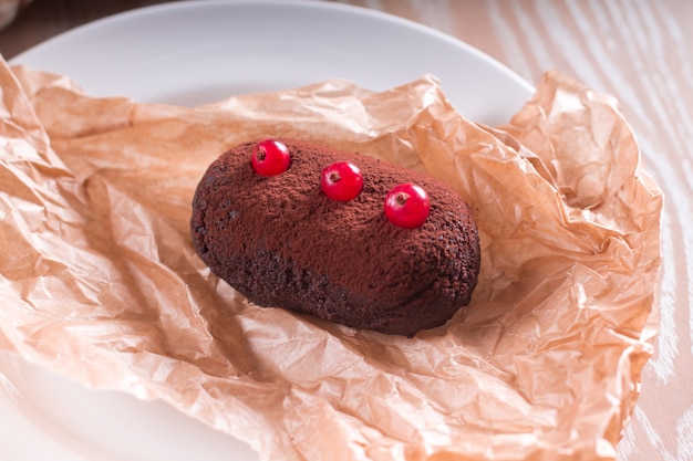 Foto traditionele russische de cakeaardappel van de truffelchocolade