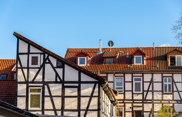 Traditionele vakwerkhuizen in Gottingen Duitsland, Nedersaksen