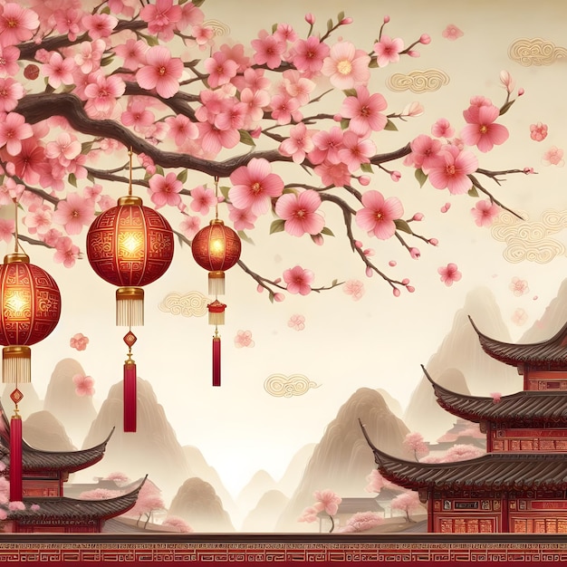 Traditions Reimagined Modern China New Year Background Design