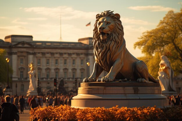 Foto trafalgar square con la colonna di nelson e la galleria nazionale ia generativa