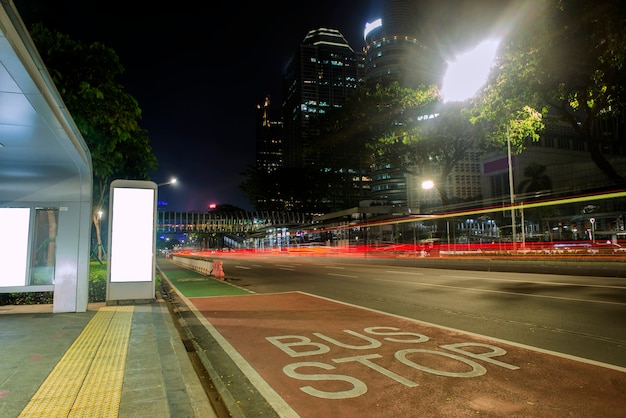 Traffic in the city at night. Jakarta, Indonesia, June 23rd 2021.